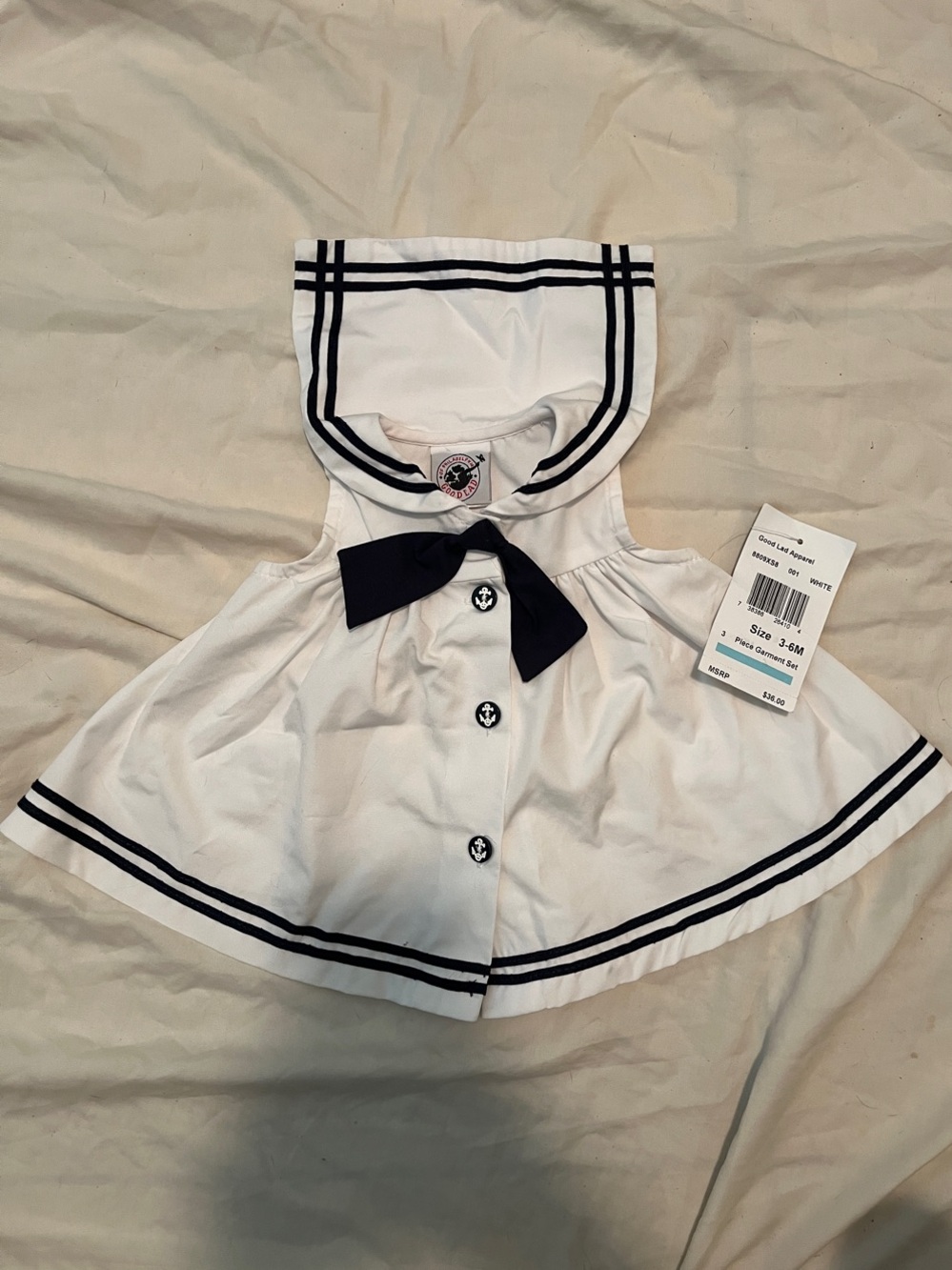 Good Lad White and Navy Sailor Cape Jacket